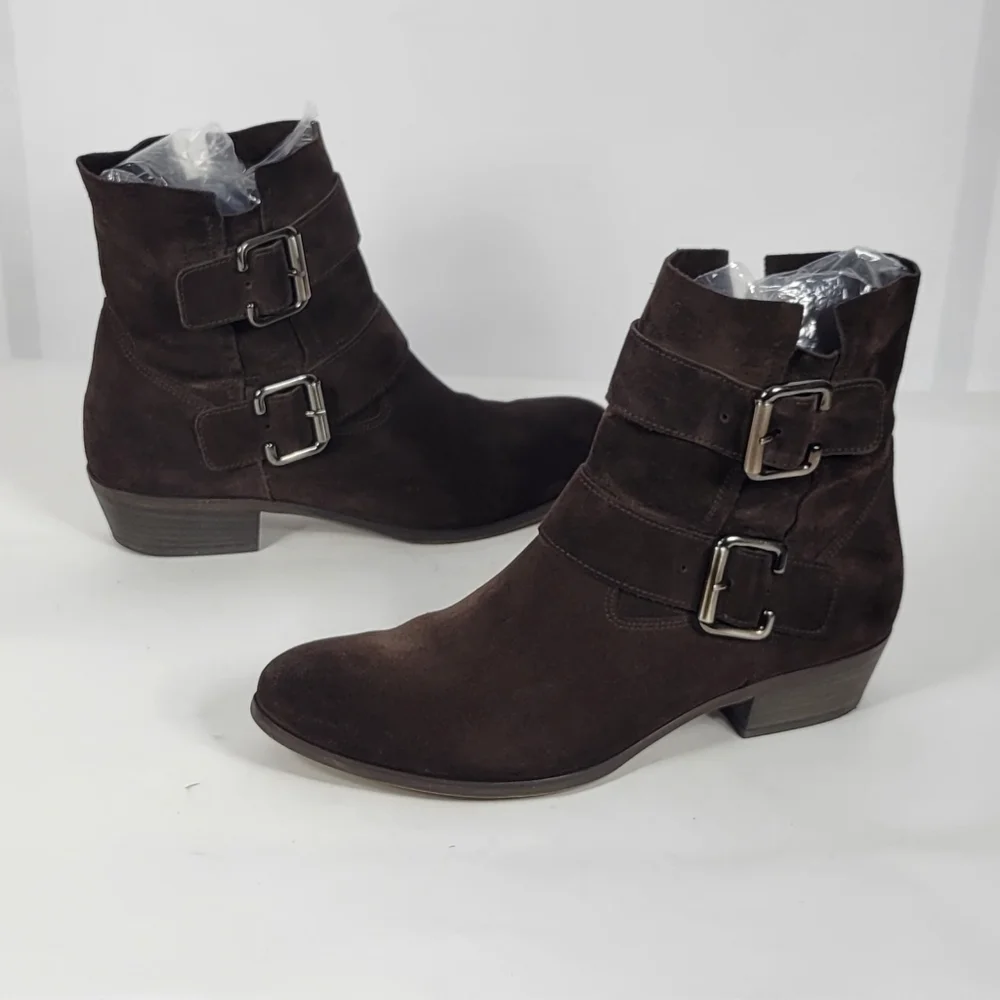 Paul Green Dark Brown Suede Ankle Booties #788 Size 5.5